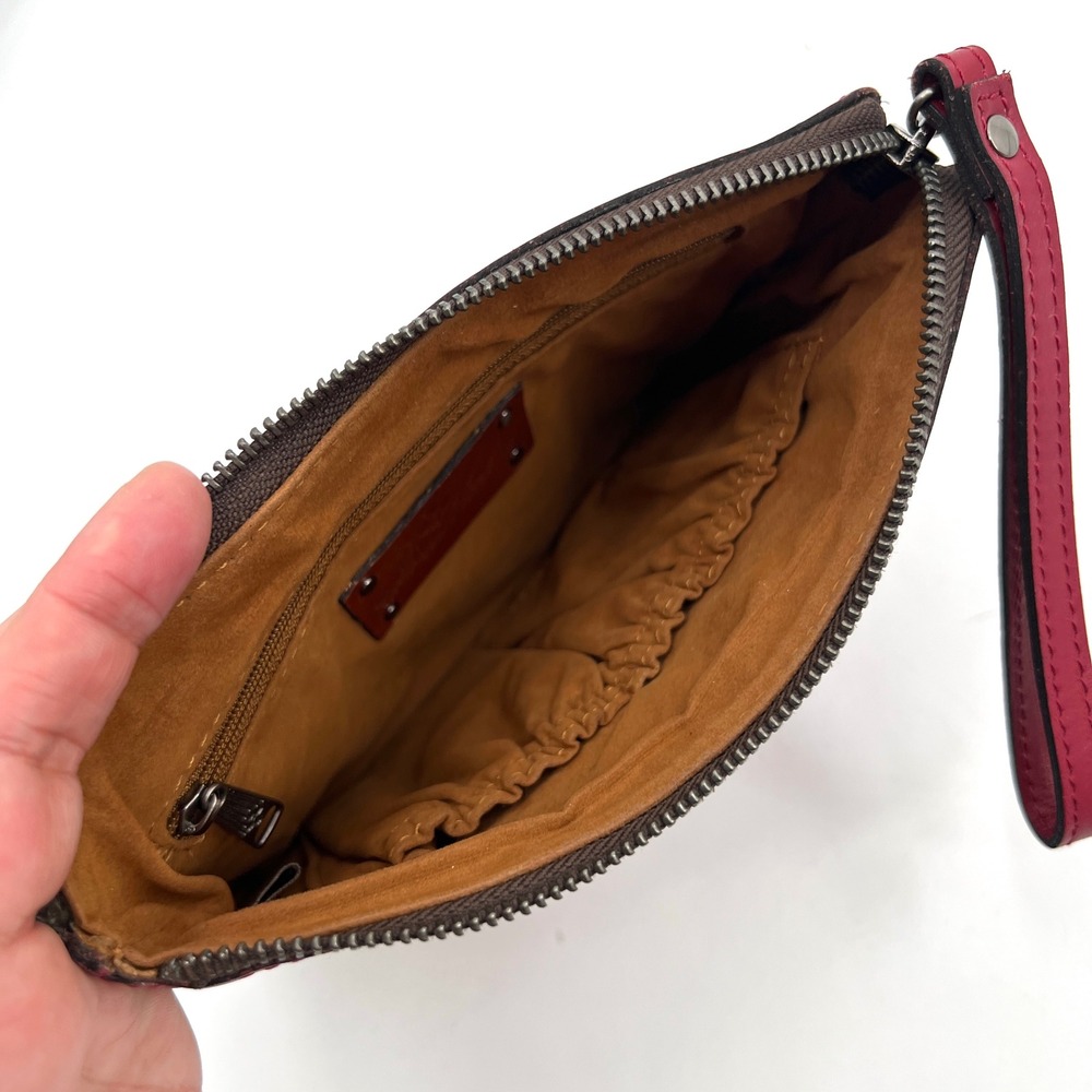 Patricia Nash Cassini‎ Wristlet Rose Red Tooled Leather Floral Western - Picture 5 of 9